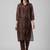 Women Floral Printed Regular Chanderi Silk Kurta with Trousers