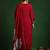 Thread Work V-Neck Straight Kurta With Trousers And Dupatta