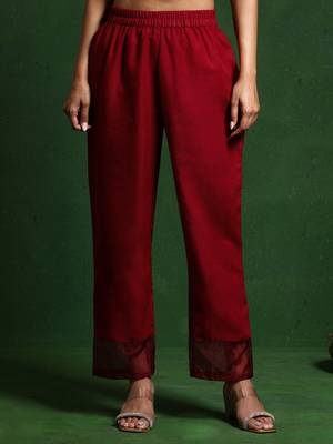Thread Work V-Neck Straight Kurta With Trousers And Dupatta 7