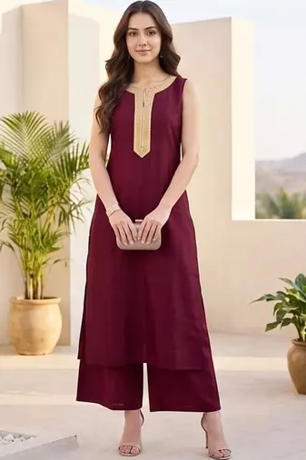 Women Ethnic Motifs Embroidered Regular Kurta with Palazzos & With Dupatta