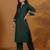 Floral Embroidered Thread Work Mandarin Collar Straight Kurta With Trousers