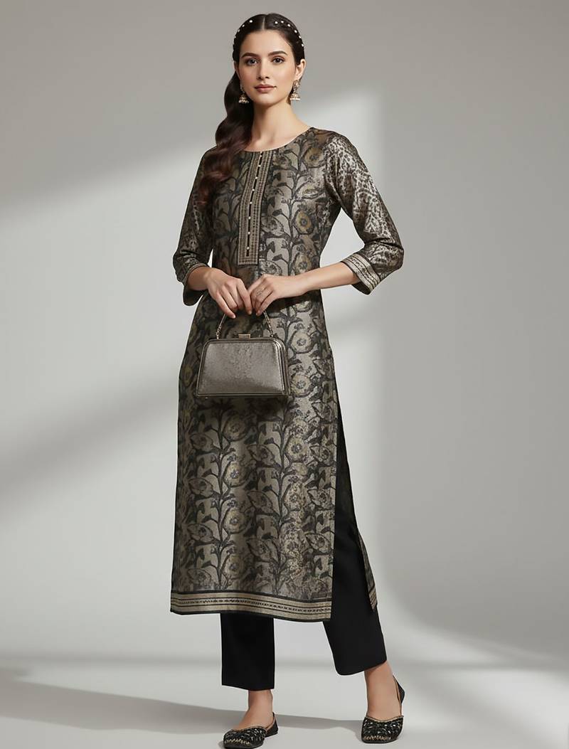 Women Ethnic Motifs Regular Kurta with Trousers & With Dupatta
