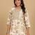 Floral Printed Thread Work Round Neck Straight Kurta With Trousers