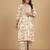 Floral Printed Thread Work Round Neck Straight Kurta With Trousers