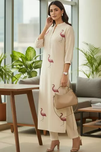Women Ethnic Motifs Printed Regular Kurta with Trousers