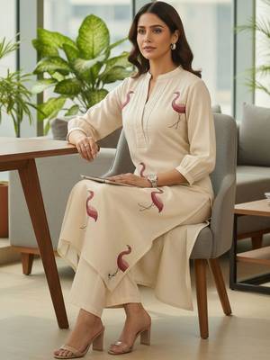 Women Ethnic Motifs Printed Regular Kurta with Trousers 7