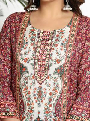 Women Paisley Printed Regular Beads and Stones Pure Cotton Kurta with Trousers & With Dupatta 2
