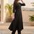 Women Printed Empire Thread Work Silk Crepe Kurta with Trousers