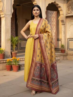 Women Ethnic Motifs Regular Kurta with Palazzos & With Dupatta 1