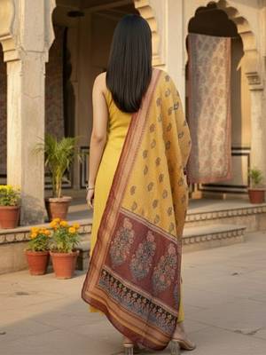 Women Ethnic Motifs Regular Kurta with Palazzos & With Dupatta 3