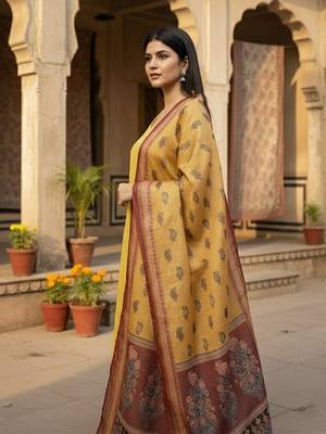 Women Ethnic Motifs Regular Kurta with Palazzos & With Dupatta 4