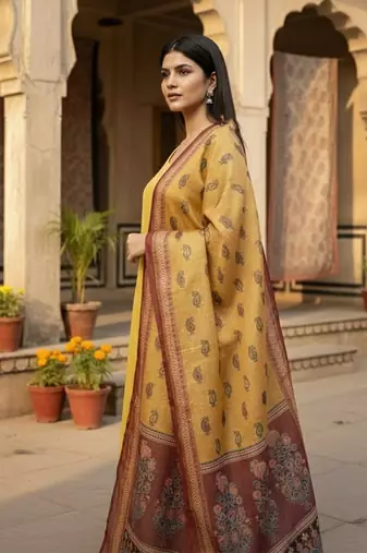 Women Ethnic Motifs Regular Kurta with Palazzos & With Dupatta