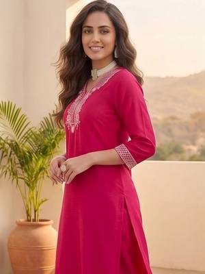 Women Ethnic Motifs Embroidered Regular Thread Work Kurta with Trousers & With Dupatta 7