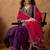 Floral Embroidered Thread Work Notch Neck Straight Kurta With Trousers & Dupatta