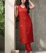 Women Ethnic Motifs Embroidered Regular Thread Work Kurta with Trousers