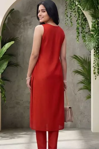 Women Ethnic Motifs Embroidered Regular Thread Work Kurta with Trousers
