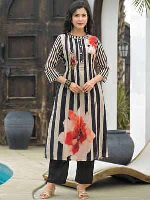 Women Printed Regular Kurta with Trousers 6