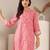 Bandhani Printed Mandarin Collar Straight Kurta With Trouser