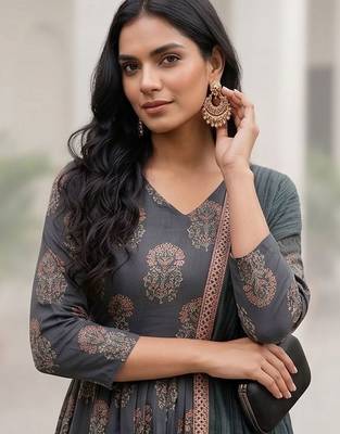 Women Ethnic Motifs Printed Regular Kurta with Trousers & With Dupatta 4