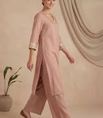 Women Ethnic Motifs Regular Thread Work Kurta with Palazzos & With Dupatta
