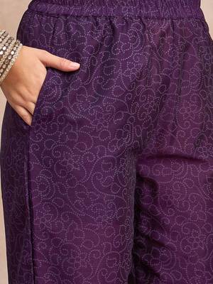 Ethnic Motifs Printed Zari Anarkali Kurta With Trousers And Dupatta 4