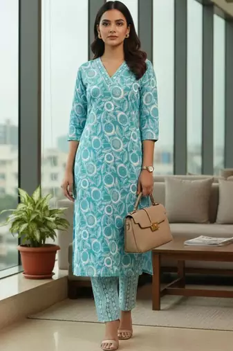 Women Ethnic Motifs Printed Regular Kurta with Trousers & With Dupatta