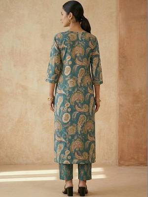 Women Ethnic Motifs Printed Regular Kurta with Trousers & With Dupatta 3