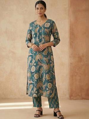 Women Ethnic Motifs Printed Regular Kurta with Trousers & With Dupatta 5