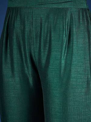 Floral Yoke Design Beads And Stones Kurta With Trousers & Dupatta 3