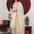 Cream-Coloured Floral Embroidered Sequined Kurta With Palazzos & Dupatta