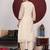 Cream-Coloured Floral Embroidered Sequined Kurta With Palazzos & Dupatta