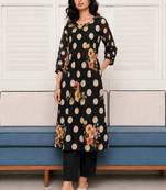 Mul Cotton Polka Dot A Line Kurta With Trouser
