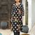 Mul Cotton Polka Dot A Line Kurta With Trouser