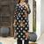 Mul Cotton Polka Dot A Line Kurta With Trouser