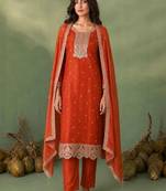 Women Ethnic Motifs Embroidered Regular Thread Work Kurta with Trousers & With Dupatta