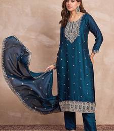 Women Ethnic Motifs Embroidered Kurta with Trousers & Dupatta