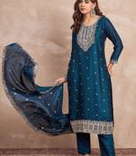 Women Ethnic Motifs Embroidered Kurta with Trousers & Dupatta