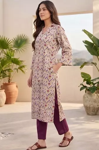 Women Ethnic Motifs Printed Regular Kurta with Trousers
