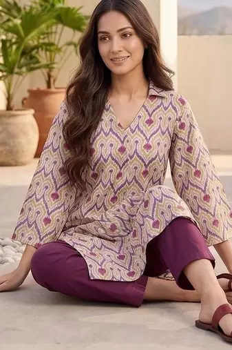 Women Ethnic Motifs Printed Regular Kurta with Trousers