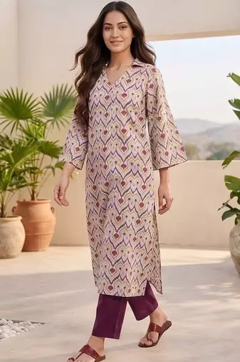 Women Ethnic Motifs Printed Regular Kurta with Trousers