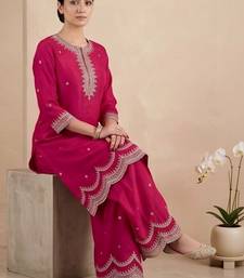 Women Ethnic Motifs Embroidered Regular Thread Work Kurta with Palazzos & With Dupatta
