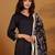 V-Neck Straight Kurta With Trousers And Dupatta