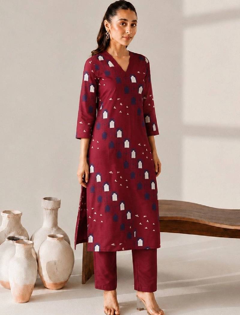 Women Ethnic Motifs Printed Regular Kurta with Trousers