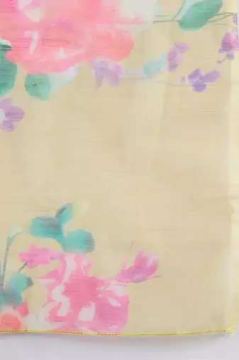 Women Floral Embroidered Pure Cotton Kurta with Trousers & Dupatta