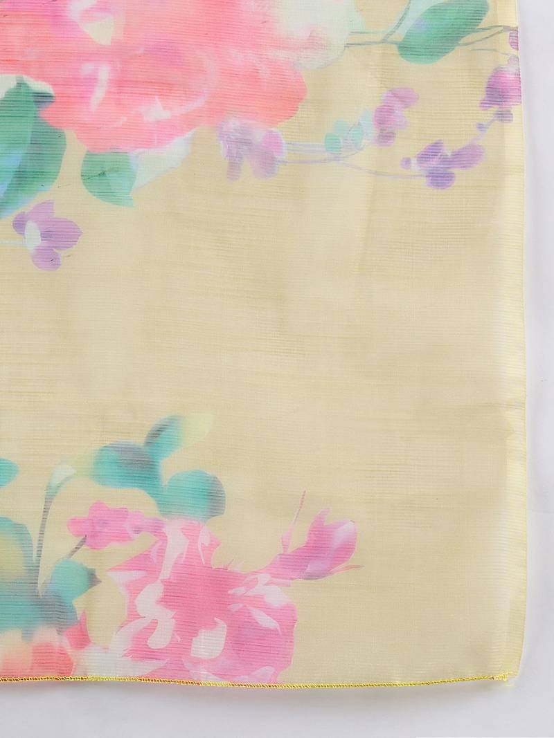 Women Floral Embroidered Pure Cotton Kurta with Trousers & Dupatta