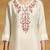 Women Floral Yoke Design Regular Thread Work Kurta with Trousers & With Dupatta