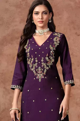 Women Ethnic Motifs Embroidered Regular Kurta with Trousers & With Dupatta