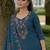 Floral Yoke Design V-Neck Thread Work Straight Kurta With Dhoti & Dupatta