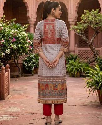 Women Ethnic Motifs Printed Regular Gotta Patti Chanderi Silk Kurta with Trousers 4