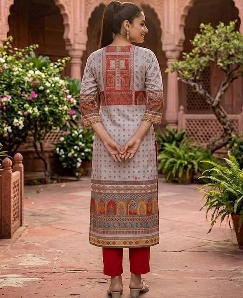 Women Ethnic Motifs Printed Regular Gotta Patti Chanderi Silk Kurta with Trousers